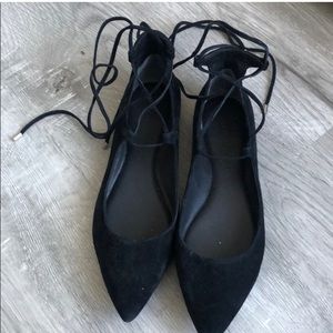 Sigerson Morrison Black Suede Flats